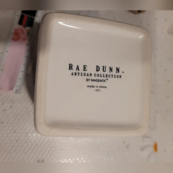 Rae Dunn Cream Mug and Holder Set - Play Hard, Work Hard - Picture 3 of 6